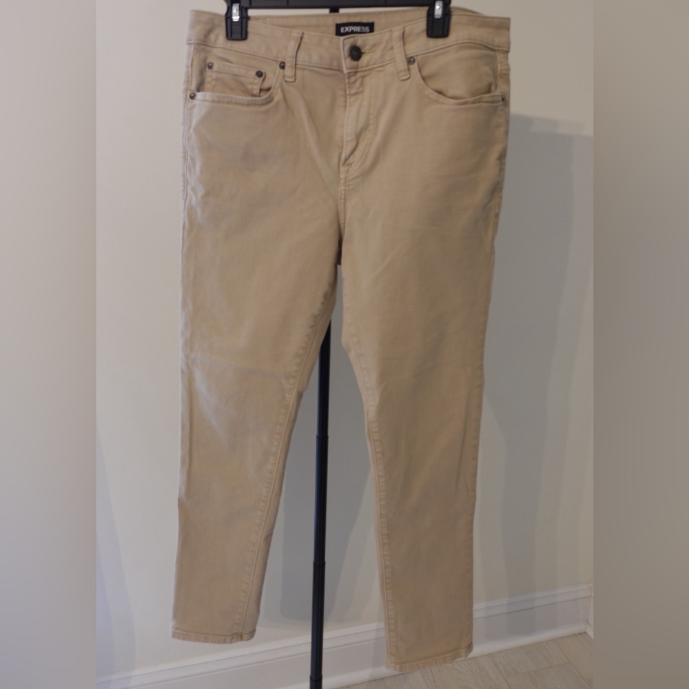 Express Men’s Beige Skinny Jeans